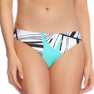 Trina Turk Women's Green Multi Copacabana Geometric Hipster Swim Bottoms sz 12